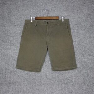 NEUW Mens Chino Shorts Olive Green Waist 32 Straight Fit Casual